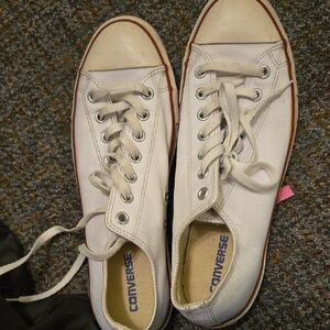 Converse White Canvas Sneakers Leather